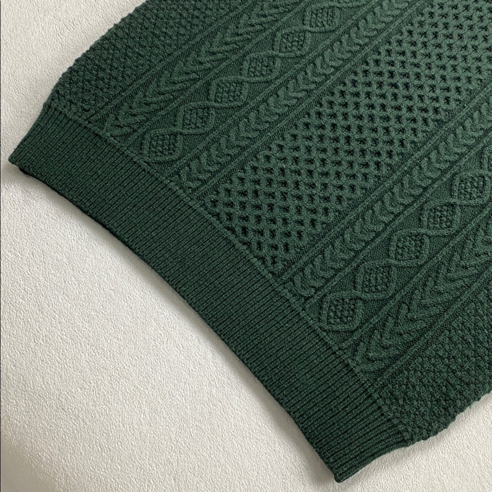 Uniqlo Low Gauge Multi Knit Crewneck Long Sleeve Pullover Sweater (Dark Green) - Picture 11 of 16